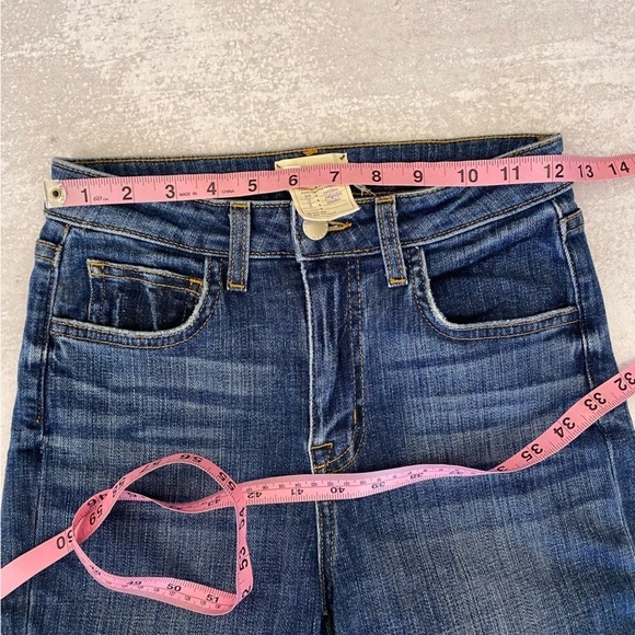 L'AGENCE || Audrina High Rise Straight Distressed Destructed Jeans Blue 25 - Picture 4 of 8